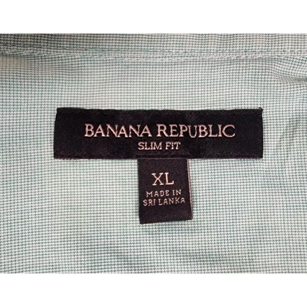 Banana Republic Mens Slim Fit Button Up Long Sleeve Shirt Size XL Mint Green